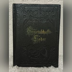 1939 Leather Bound German Church hymnal Book titled "Gemeinschafts-Lieder." Vtg